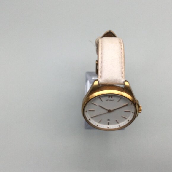 MVMT Coronada Watch Women 36mm Gold Tone Date Pink Leather Band New Battery - Picture 3 of 15